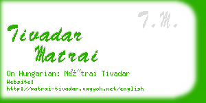tivadar matrai business card